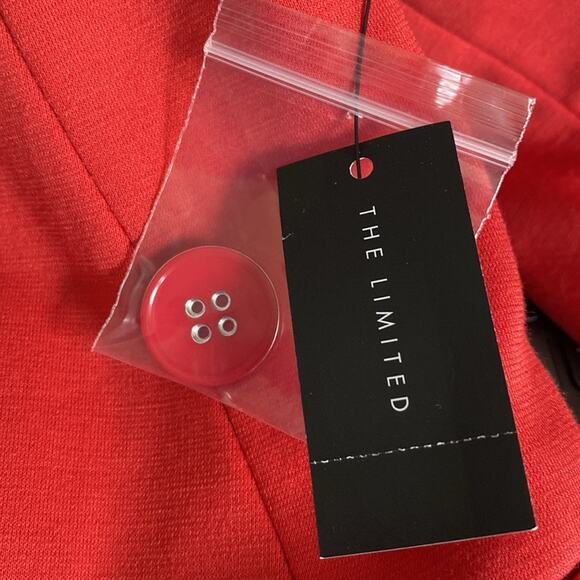 NWT The Limited Coral Red On Button Notch Collar Blazer Size L - Picture 9 of 9